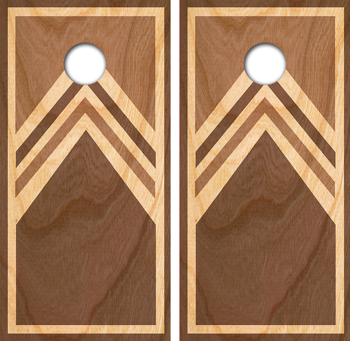 Stained Wood Cornhole Board Skin Wraps FREE LAMINATE