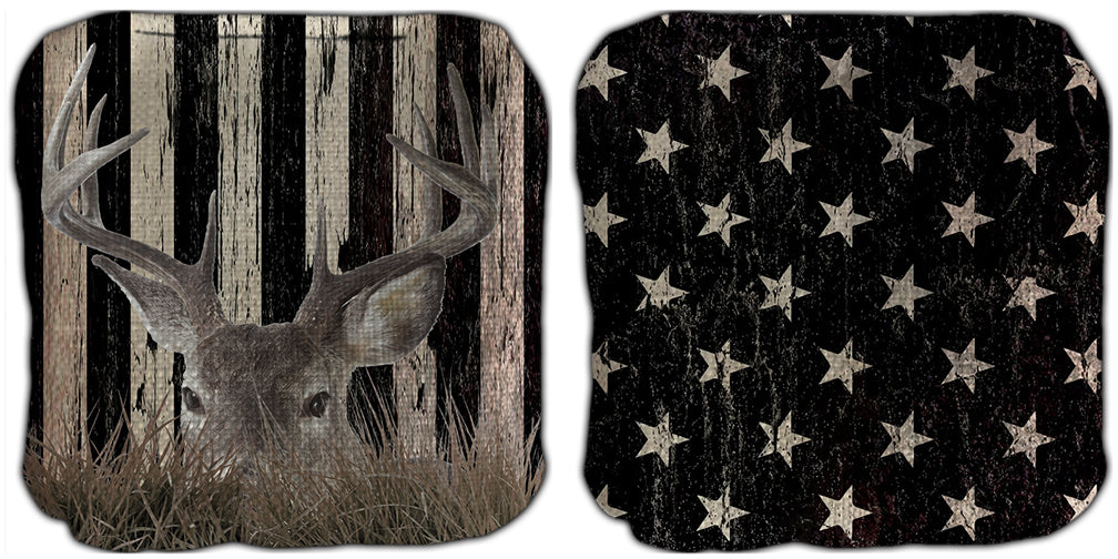Deer Stars and Stripes Cornhole Bags Set of 8