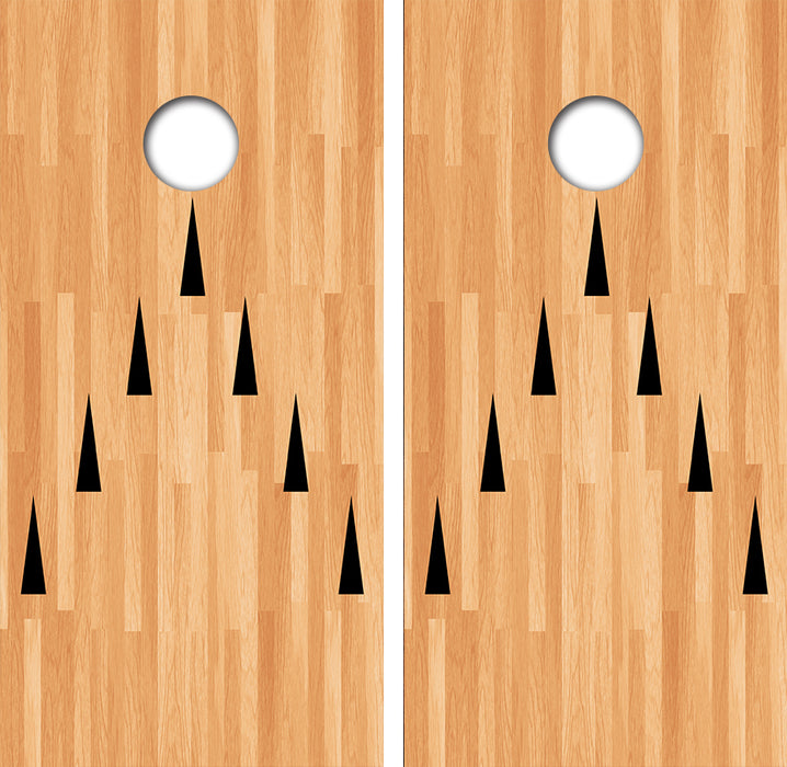 Bowling Cornhole Wrap Decal with Free Laminate Included