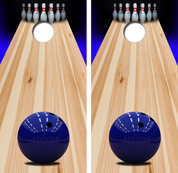 Bowling Cornhole Wrap Decal with Free Laminate Included