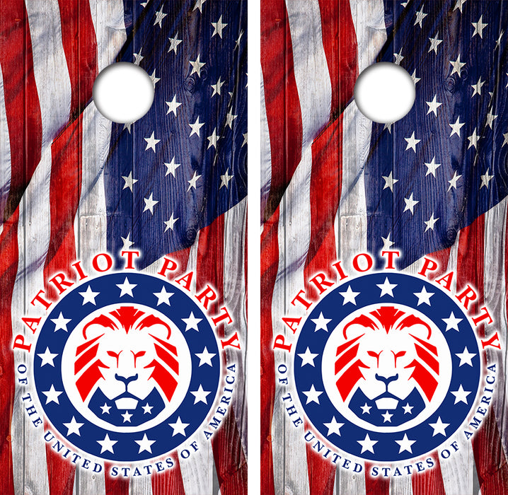 Patriot Party Cornhole Wood Board Skin Wrap