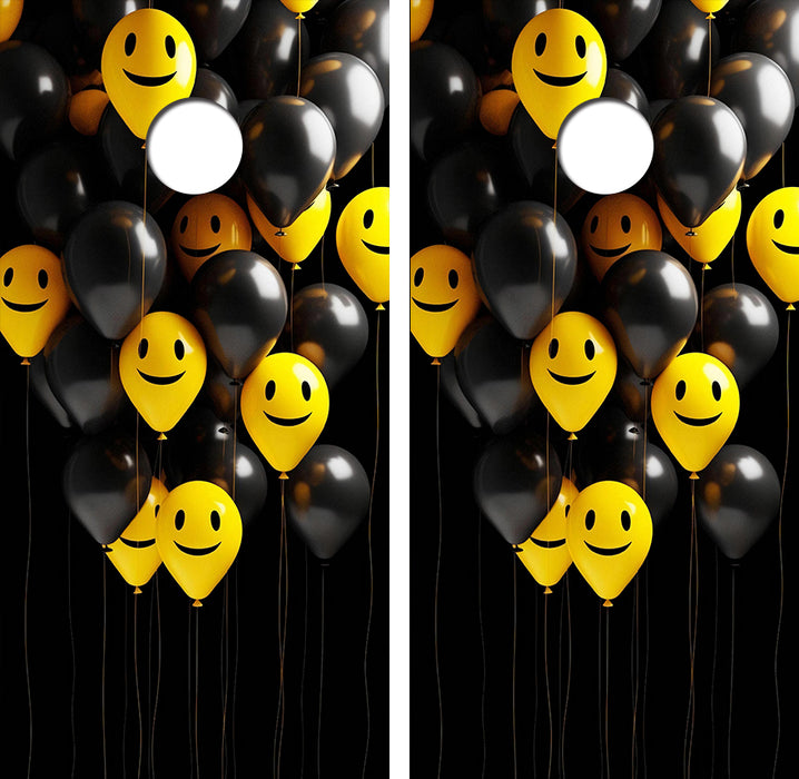 Happy Balloons Cornhole Wood Board Skin Wrap