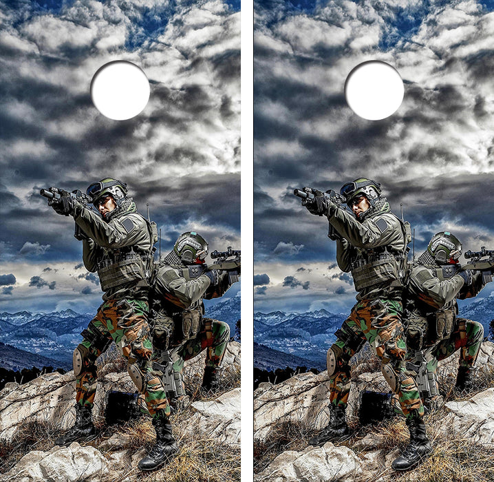 American Shadow Soldiers Cornhole Wood Board Skin Wrap