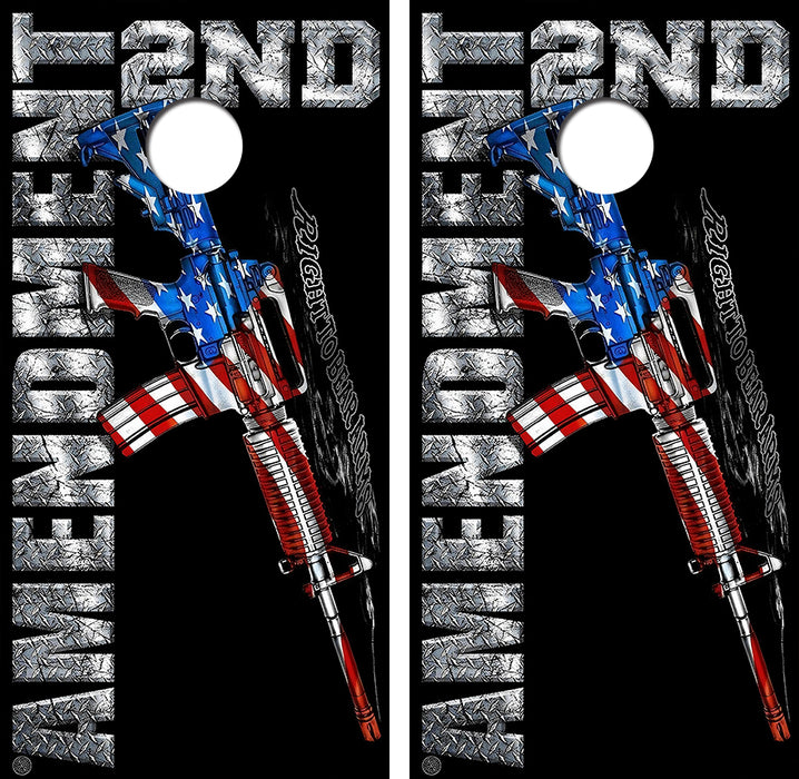 2nd Amendment Cornhole Wood Board Skin Wrap
