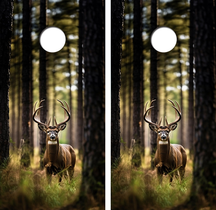 Monster Whitetail Beer Buck Cornhole Wood Board Skin Wrap