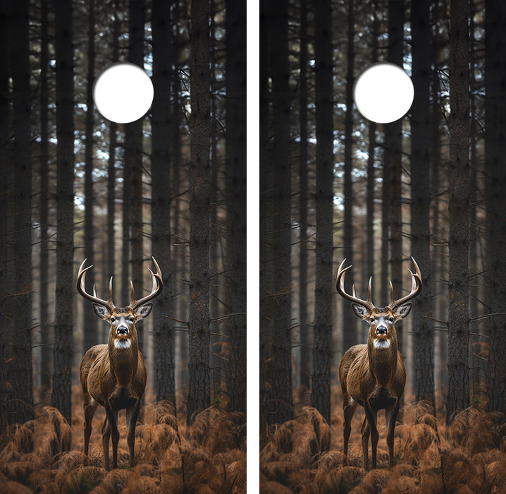 Monster Whitetail Beer Buck Cornhole Wood Board Skin Wrap