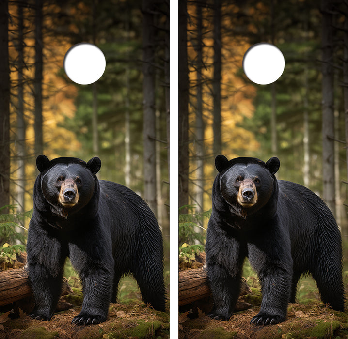 North American Black Bear Cornhole Wood Board Skin Wrap