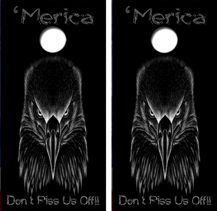 'Merica Bald Eagle Cornhole Wrap Decal with Free Laminate Included
