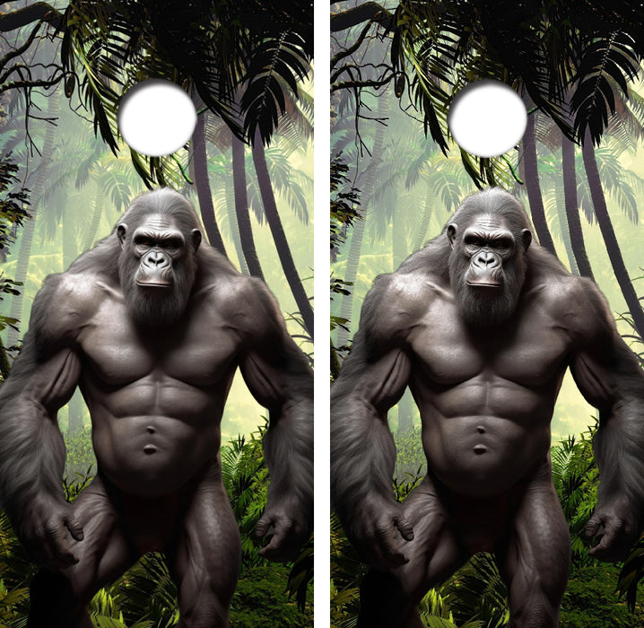 Hybrid Gorilla Ape Cornhole Board Skin Wraps FREE LAMINATE