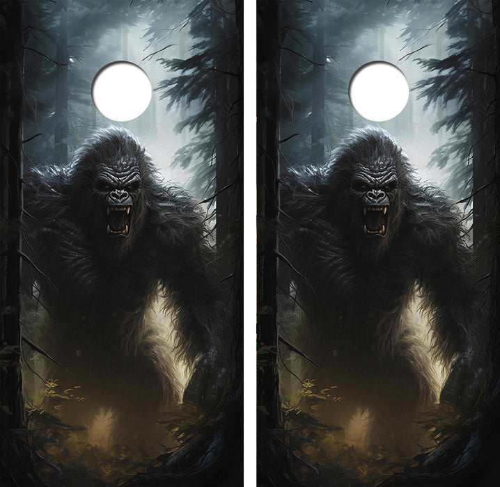 Angry Big Foot Cornhole Wood Board Skin Wrap