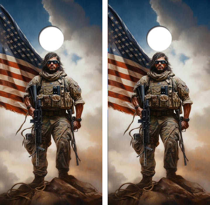 American Patriot Cornhole Wood Board Skin Wrap