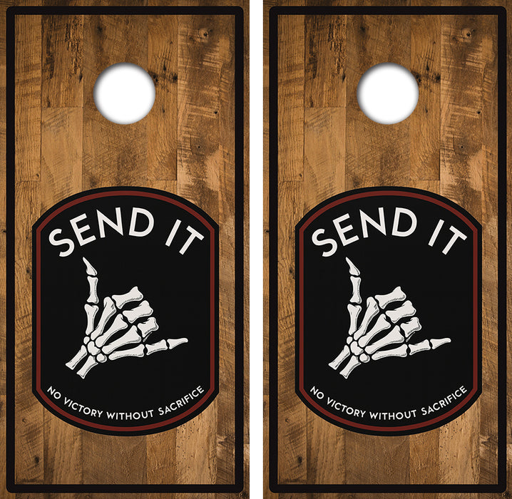 Send It Cornhole Wrap Decal with Free Laminate Included