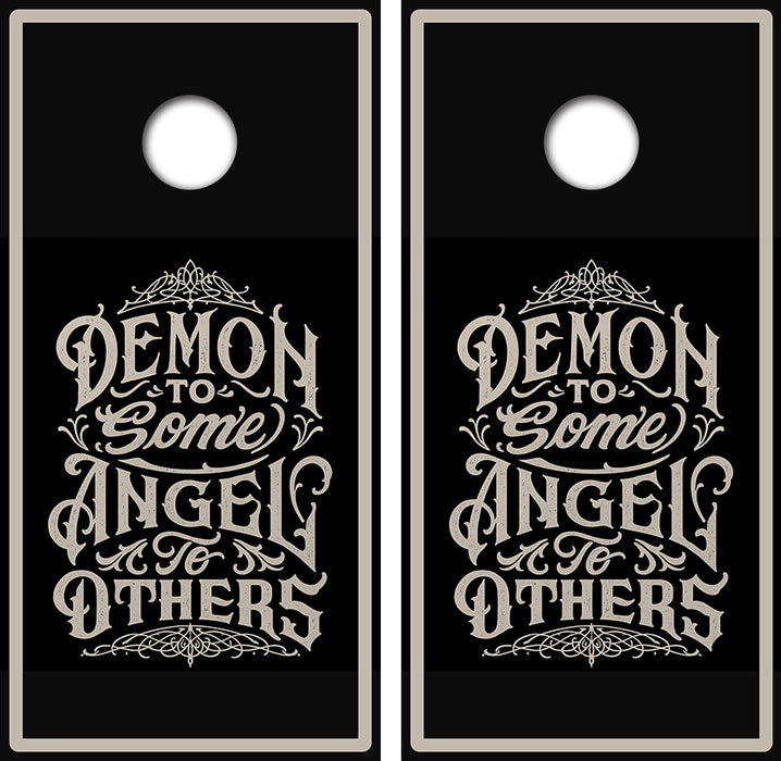 Demon To Some Cornhole Wrap Decal with Free Laminate Included