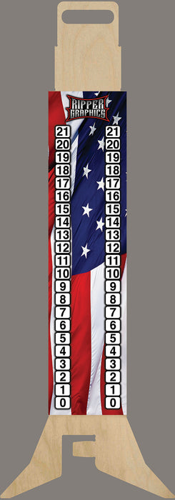 Ripper Flag Score Keeper 1/2" Baltic Birch UV Direct Printed Double Sided