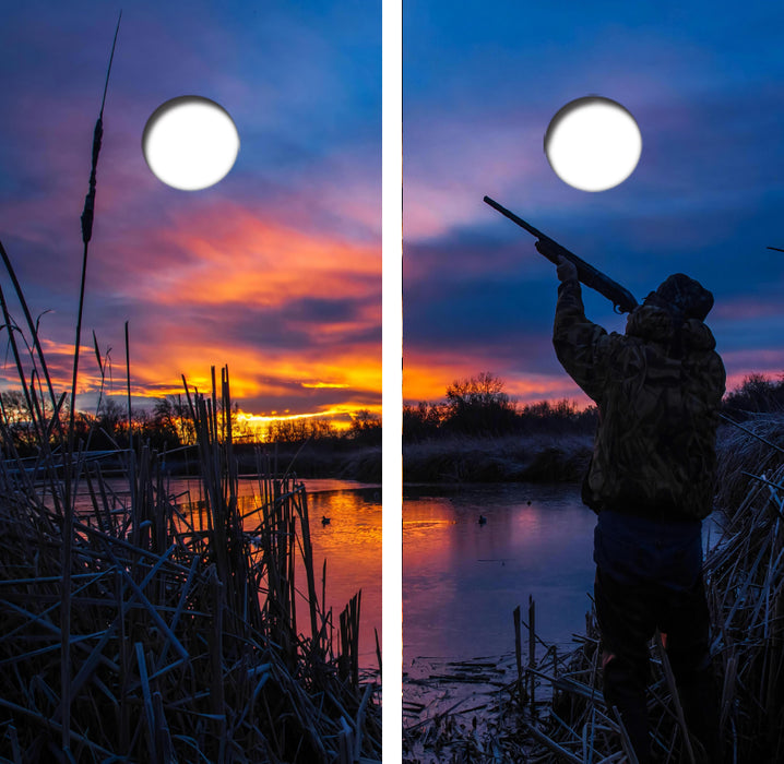 Duck Hunting Cornhole Wrap Decal with Free Laminate Included