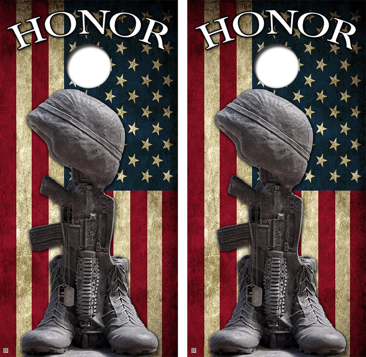 Honor The Troops Cornhole Board Skin Wraps FREE LAMINATE