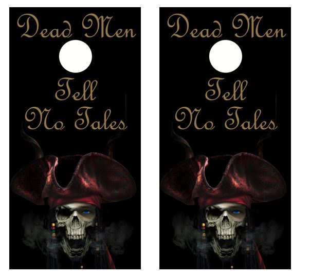 Dead Men Tell No Tales Cornhole Wood Board Skin Wrap