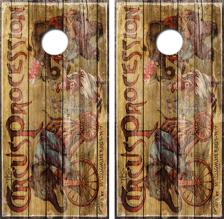 Circus Cornhole Board Skin Wraps FREE LAMINATE