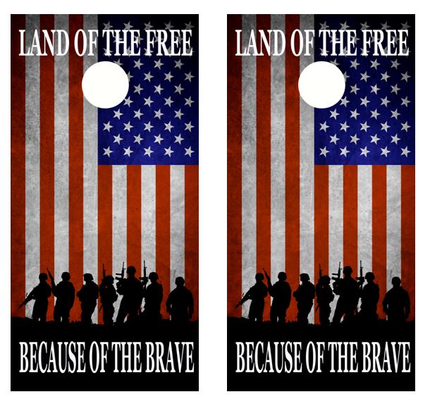 Land Of The Free... Cornhole Wood Board Skin Wrap