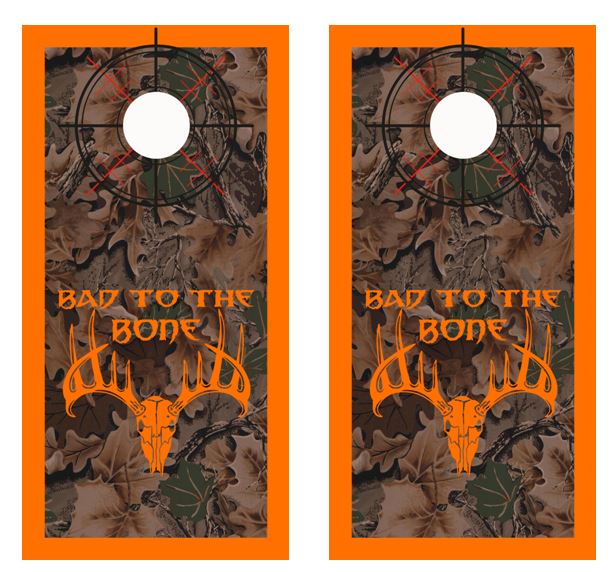 Bad To The Bone Real Tree Camo Cornhole Wood Board Skin Wrap
