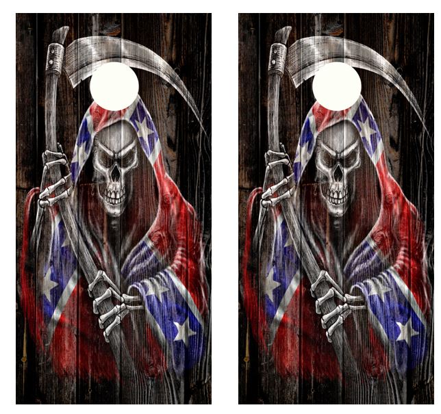 Grim Reaper Barnwood Cornhole Wood Board Skin Wrap