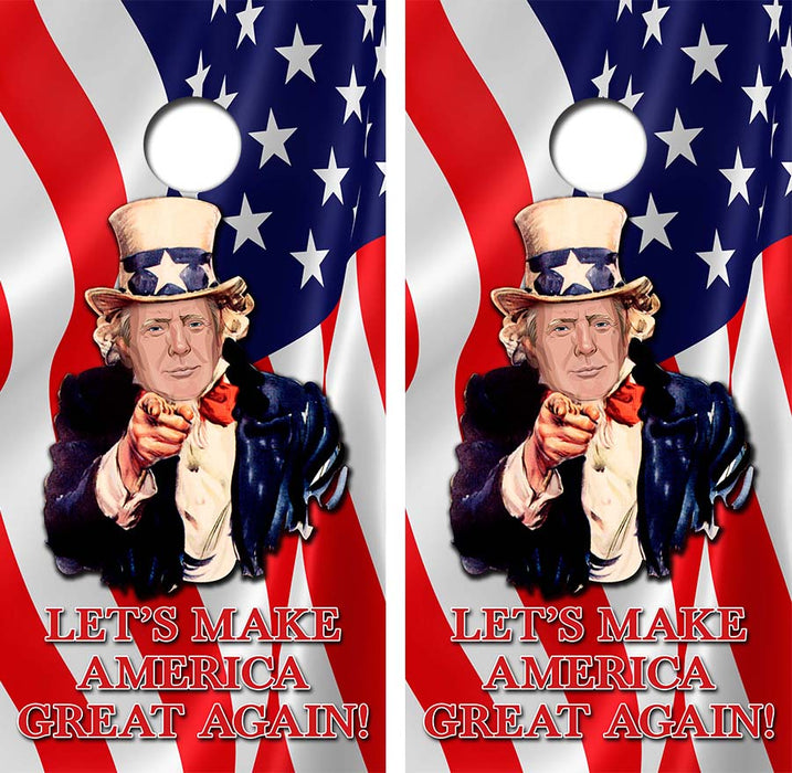 Donald Trump MAGA Cornhole Wood Board Skin Wraps FREE LAMINATE