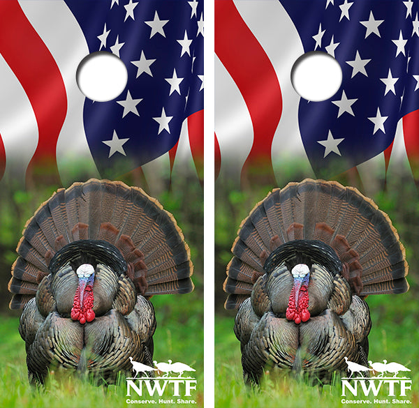 NWTF Turkey Cornhole Wood Board Skin Wrap