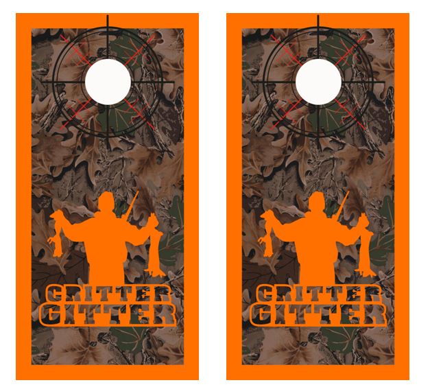 Critter Gitter Real Tree Camo Cornhole Wood Board Skin Wr