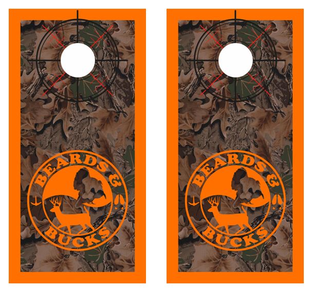 Beards And Bucks Real Tree Camo Cornhole Wood Board Skin Wrap