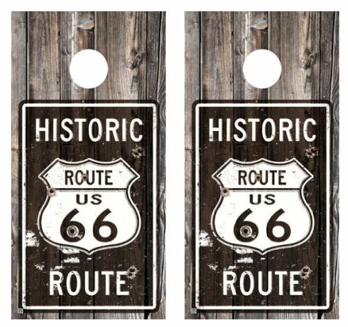 Historic Route 66 Cornhole Wood Board Skin Wrap