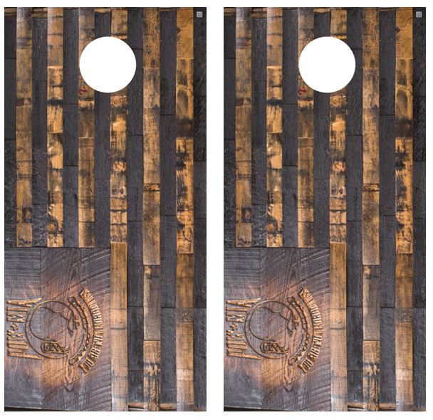 Rustic POW/MIA Flag Cornhole Wood Board Skin Wrap