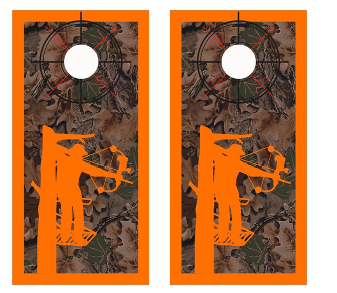 Tree Stand Bow Hunter Real Tree Camo Cornhole Wood Board Skin Wr