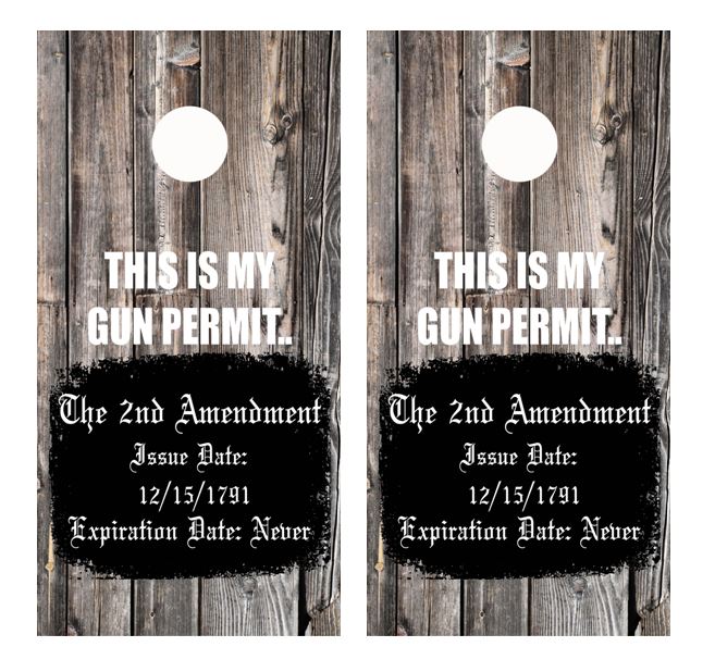 This Is My Gun Permit Cornhole Wood Board Skin Wrap