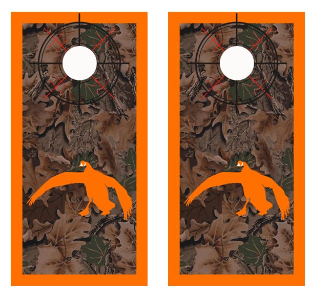 Goose Hunter Real Tree Camo Cornhole Wood Board Skin Wr