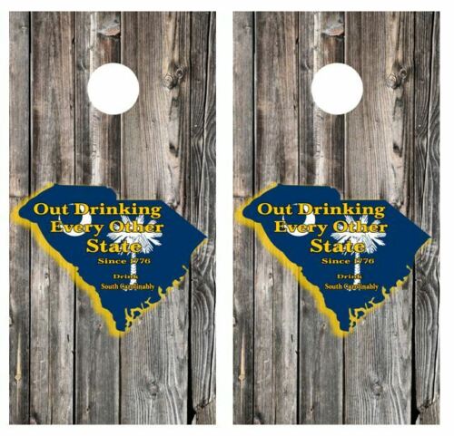 SC Out Drinking.. Cornhole Wood Board Skin Wrap