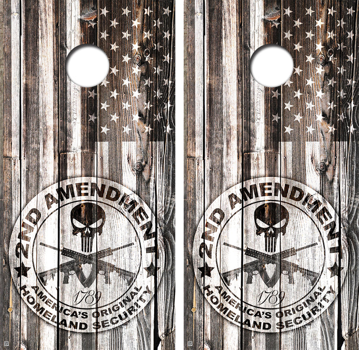 2nd Amendment Cornhole Board Skin Wraps FREE LAMINATE