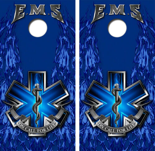 EMS Themed Cornhole Wood Board Skin Wrap