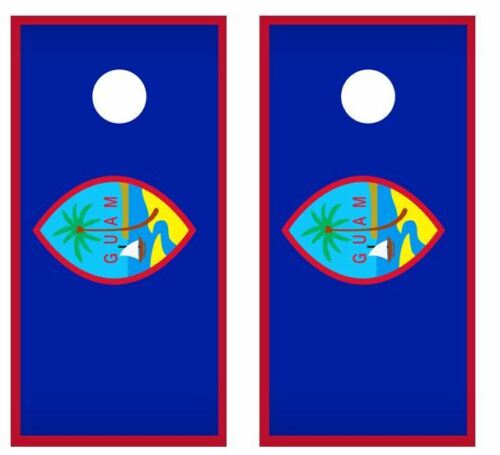 Guam Flag Cornhole Wood Board Skin Wrap