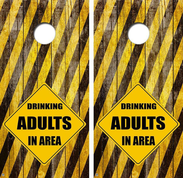 Drinking Adults In Area Cornhole Wood Board Skin Wrap