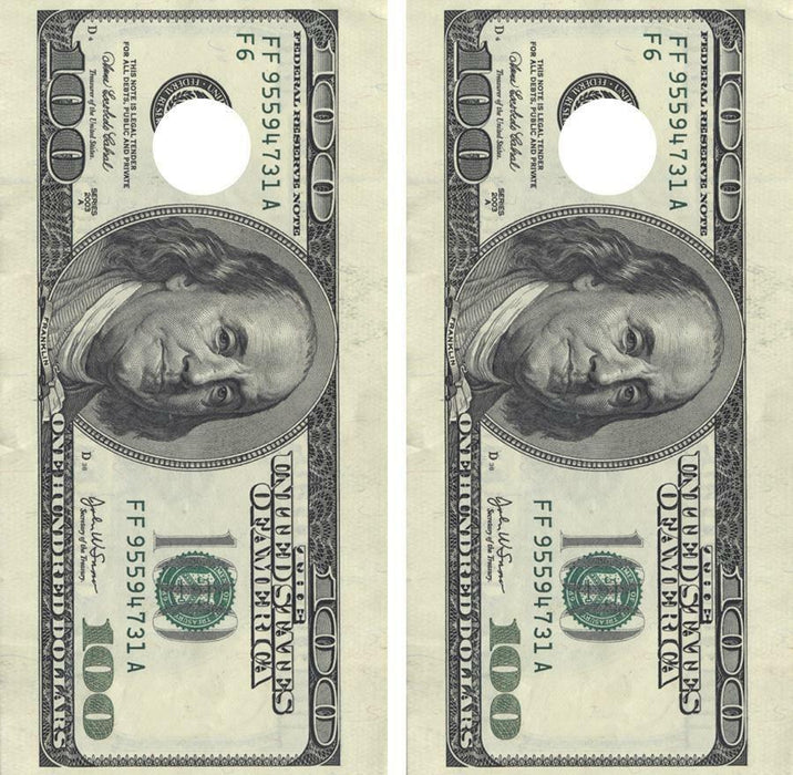 $100 Bill Cornhole Wood Board Skin Wrap