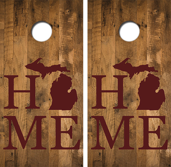 Michigan Home Cornhole Wood Board Skin Wrap