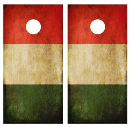 Grunge Italian Flag Cornhole Wood Board Skin Wrap