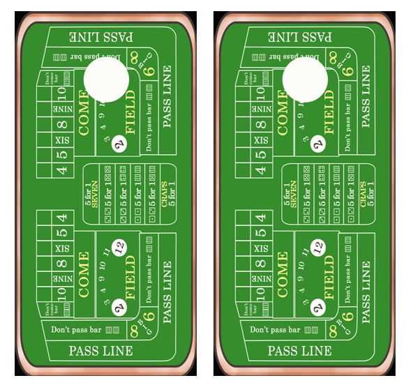 Craps Table Cornhole Wood Board Skin Wrap