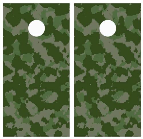 Green Digital Camo Cornhole Wood Board Skin Wrap
