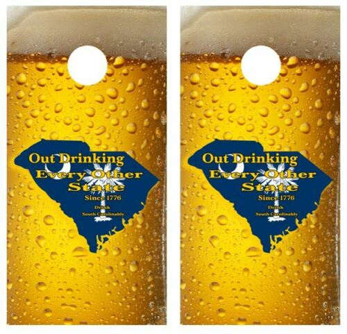 SC Out Drinking.. Cornhole Wood Board Skin Wrap