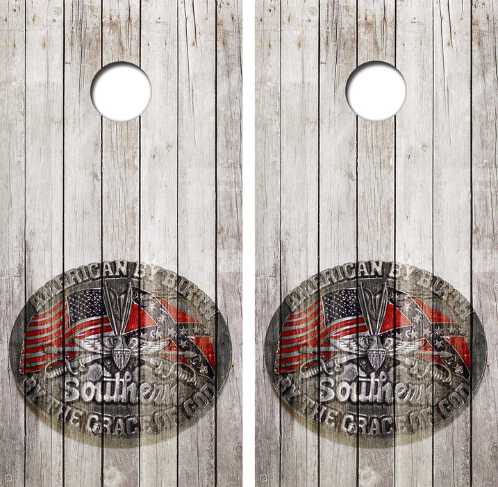 American By Birth Cornhole Skin Wraps FREE LAMINATE