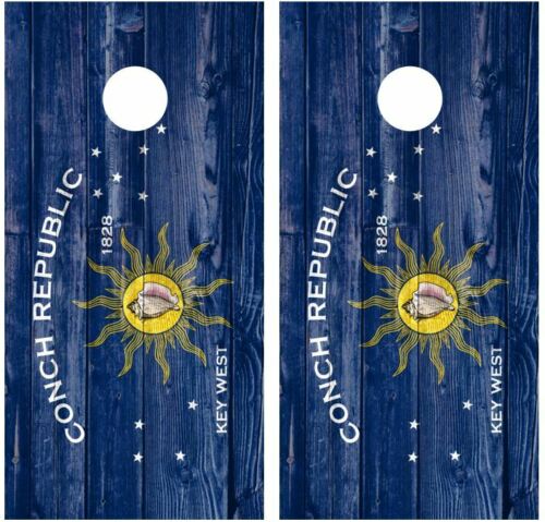 Conch Republic Barnwood Cornhole Wood Board Skin Wrap