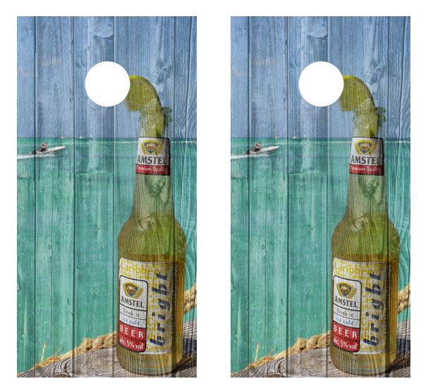 Amstel Beer Bottle Barnwood Cornhole Wood Board Skin Wrap
