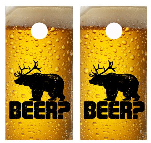 Ice Cold Beer? Cornhole Wood Board Skin Wr