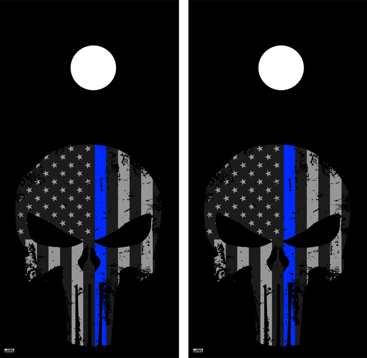 Punisher Skull Flag Cornhole Board Skin Wrap FREE LAMINATE